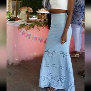 Azulu Light Blue Maxi Skirt
